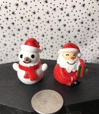 Miniature Santa And Snowman Christmas Winter New