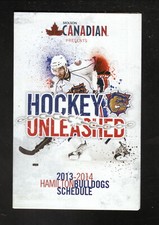Hamilton Bulldogs--2013-14 Pocket Schedule--Molson Canadian--AHL--Canadians