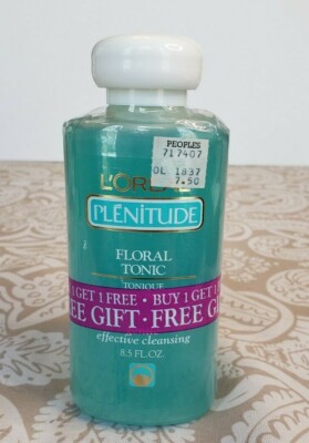 Vintage 1990's Loreal PLENITUDE Floral Tonic 8.5 fl oz Face Toner