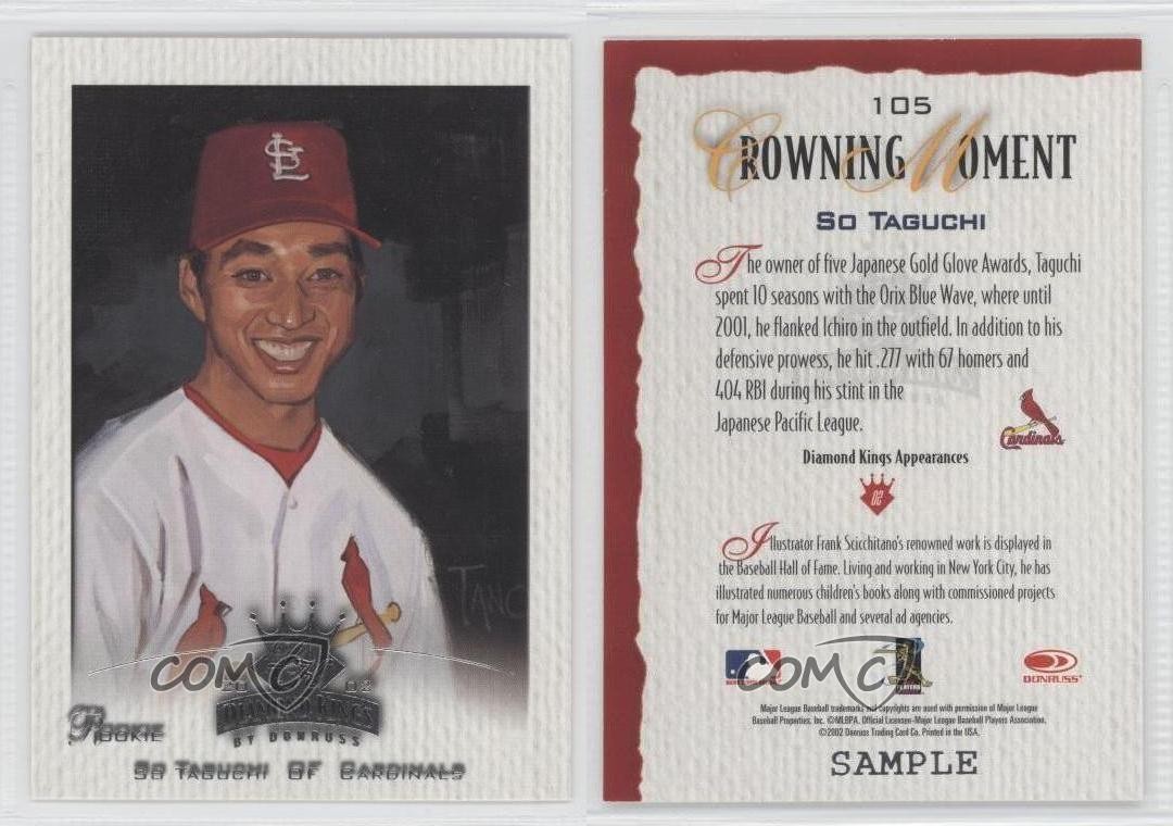 2002 Donruss Diamond Kings Rookie Sample Silver So Taguchi #105 Rookie ...