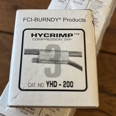 16- New Burndy YHD-200 YHD200 HYCRIMP Compression Tap Lot - Made In USA