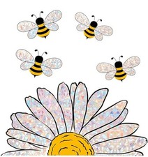 2 Pack Sunflower Window Clings, Bee Window Cl...