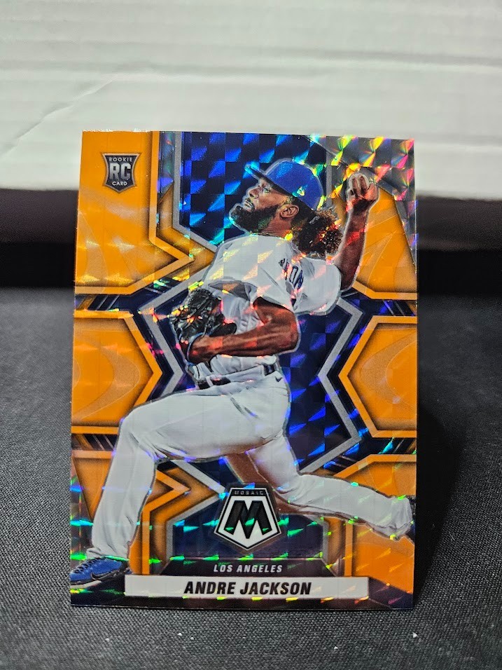 2022 Panini Mosaic - Rookies Andre Jackson #228 Reactive Orange Mosaic Prizm RC