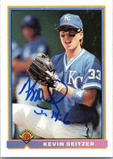 Kevin Seitzer Signed 1991 Bowman Kansas City Royals #305 Autographed
