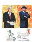 Art Rooney & George Halas Signed First Day Cover + Goal Line Art Cards ...