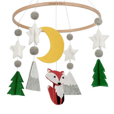 Sorrel Fern Baby Crib Mobile Woodland Fox - Nursery Decoration - Ceiling Mob