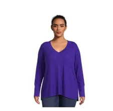 Terra & Sky Thermal Knit Top Size 3X 24 26 Bright Purple