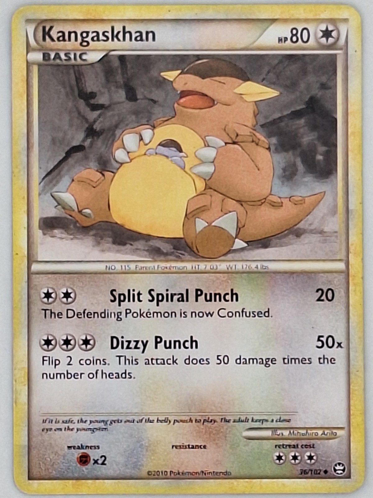 Kangaskhan 36/102 Pokemon - HGSS Triumphant MP