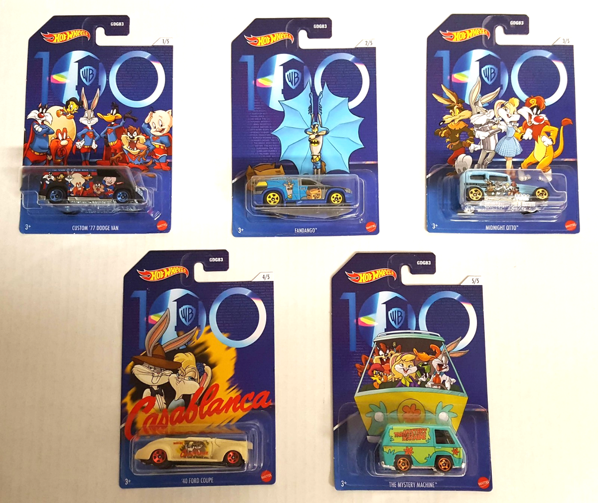 Hot Wheels WB 100 Anniversary 2021 Set of 5 Looney Tunes w/ The
