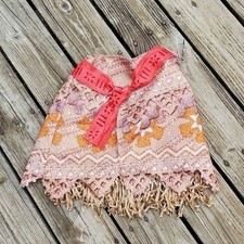 Disney Girls Sz 4-6X Moana Costume Skirt Fringed Lined Dress Up Play