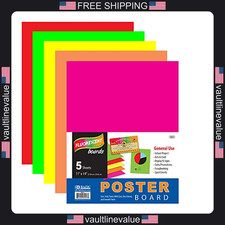 Tablero de póster fluorescente multicolor BAZIC 11x14 neón proyecto escolar manualidades