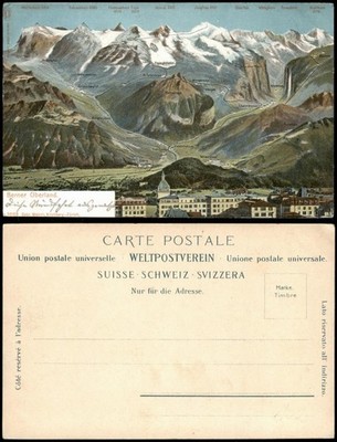 Postcard Bernese Oberland Switzerland-Bern-Bern Oberland, Alps Mountains 1900