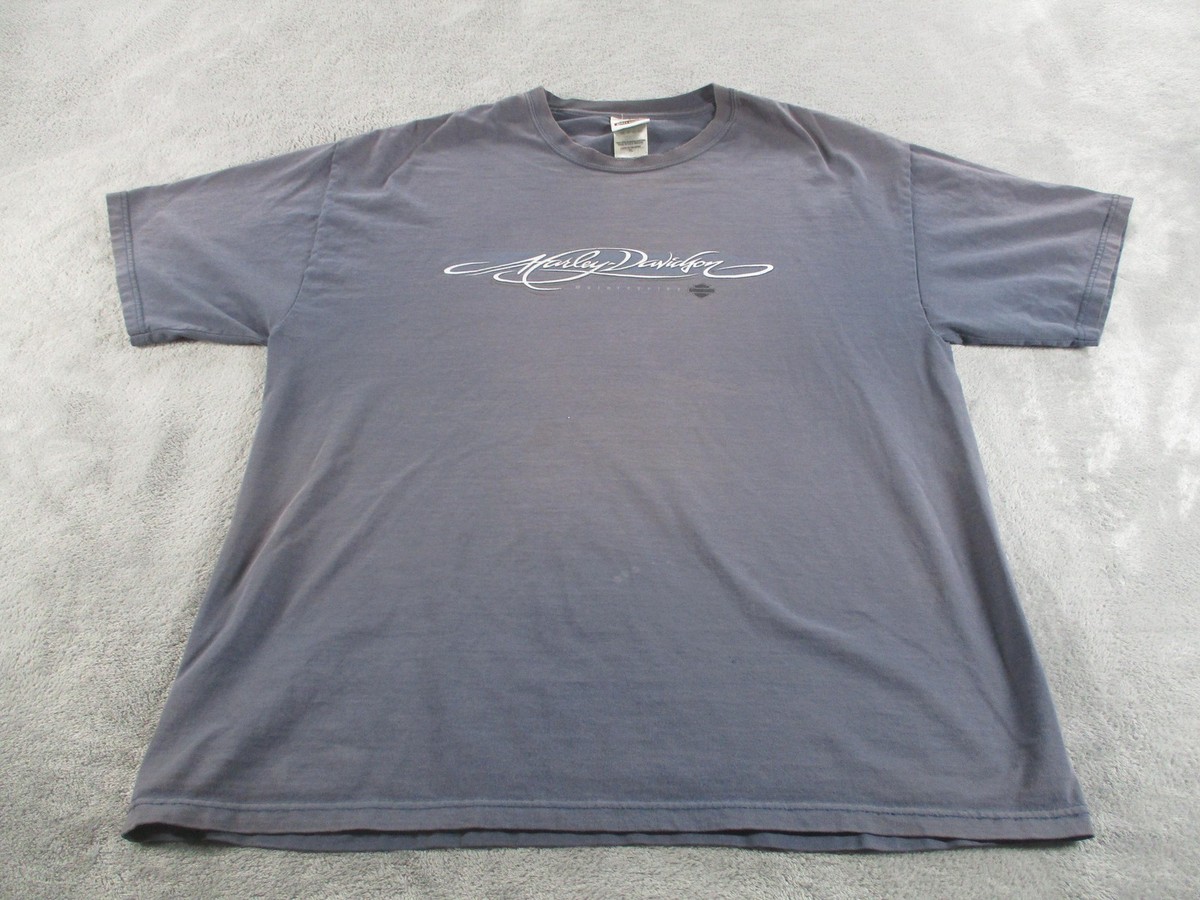 Harley Davidson Shirt Mens XL Gray Dealer Logo Graphic Tee Made 