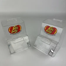 Jelly Belly Mini Acrylic Bean Dispenser LOT OF 2 With Scoops Clear Bin