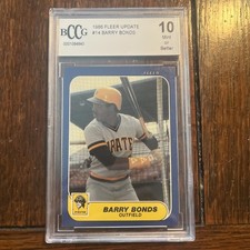 BARRY BONDS 1986 FLEER UPDATE #U-14 RC BCCG 10 GEM MINT💎 ROOKIE * CENTERED!