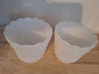 Pair of Vintage Fire King Hobnail Milkglass Dishes