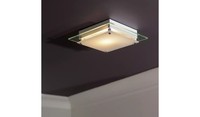 Argos Home Square Glass Bathroom Flush Ceiling Light - Clear (OPENED BOX )