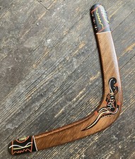 Hand Painted Aboriginal Art Boomerang by Joshua Skeen Australia 18  