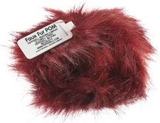 Pepperell Braiding Faux Fur Pom With Loop-Dark Rouge