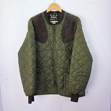Barbour Quilted Shooting Jacket Mens Large Green Sutherland Padded Coat Outdoors