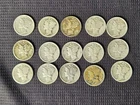 Lot Of 15 Mercury Silver Dimes
