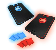 LED Cornhole Board Set - Light Up Bean Bag Toss with 6 Bags, by MinnARK