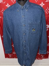 Mens Disney Vintage Mickey Inc 8oz Denim Shirt Embroidered Large Park Exclusive
