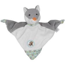 Sterntaler Grauer Fuchs Filou mit Pilz Schmusetuch mit Rassel 24x24cm Gebraucht