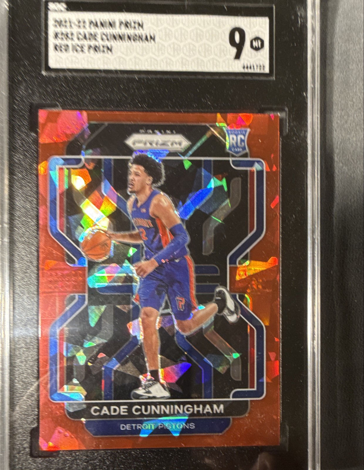 Cade Cunningham Rookie 2021-22 Panini Prizm - #282 Red Cracked Ice Prizm (RC)