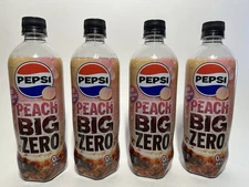 PEPSI PEACH BIG ZERO SODA JAPANESE LIMITED EDITION *4 BOTTLES