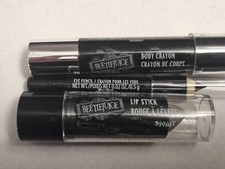 Beetlejuice Makeup Set - Black Body Crayon, Eye Pencil,  Light Purple Lipstick