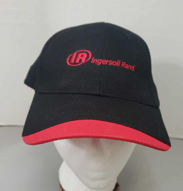 Ingersoll Rand Black Baseball Cap Hat Strapback Embroidered Logo Industrial Co