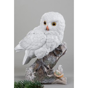 Formano Eule 25 Cm auf einem Stein Winterzeit