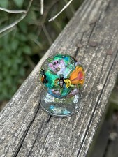 handmade art glass marble  Blue Lagoon  By Sara Sally LaGrand