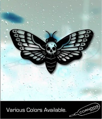 Deaths Head Moth VINYL STICKER DECAL GOTH SPOOKY HANNIBAL DEAD HORROR SKULL