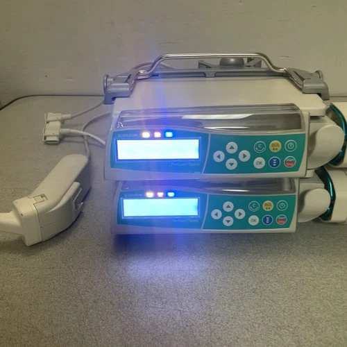 Set of 2 B Braun 8713030U Perfusor Space Pump w/ Accessories - Certified. 3/2027