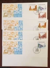 Stamps Canada FDC's: #723-25 Medium-Value Stree Defins. set of 3 FDC's VF