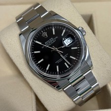 Rolex Datejust 36mm 126200 Box & Papers 2021 Black Baton Oyster Smooth Serviced