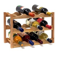 Weinregal Klein Flaschenregal FüR 12 Flaschen Weinablage Mit 3 Etagen Rustikal