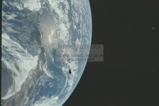 APOLLO 12 EARTH VIEW WITH JETTISONED LUNAR MODULE PANELS 1969 4X6 POSTCARD PHOTO