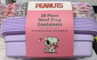 Peanuts Snoopy 20 Piece Meal Prep Food Storage Containers