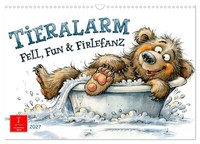 Tieralarm - Fell, Fun & Firlefanz (Wandkalender 2027 Din A3 Quer), Calvendo Mona