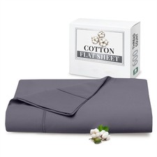 Image of 100% Egyptian Cotton Flat Sheet 600 TC Breathable Hotel Quality Decor All Sizes
