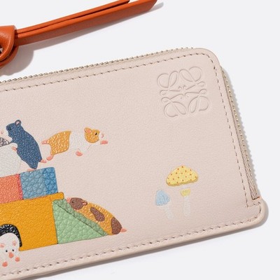 LOEWE x Suna Fujita Hamster Coin Card Holder Pink Leather Case