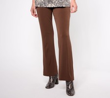 Susan Graver Women's Plus Sz Pants 4X Modern Essentials Reg Liquid Brown A618811
