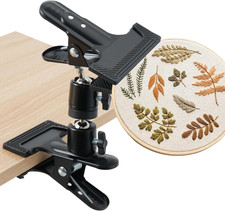 Adjustable 360  Rotating Metal Embroidery Hoop Stand Holder with Table Clamp   H