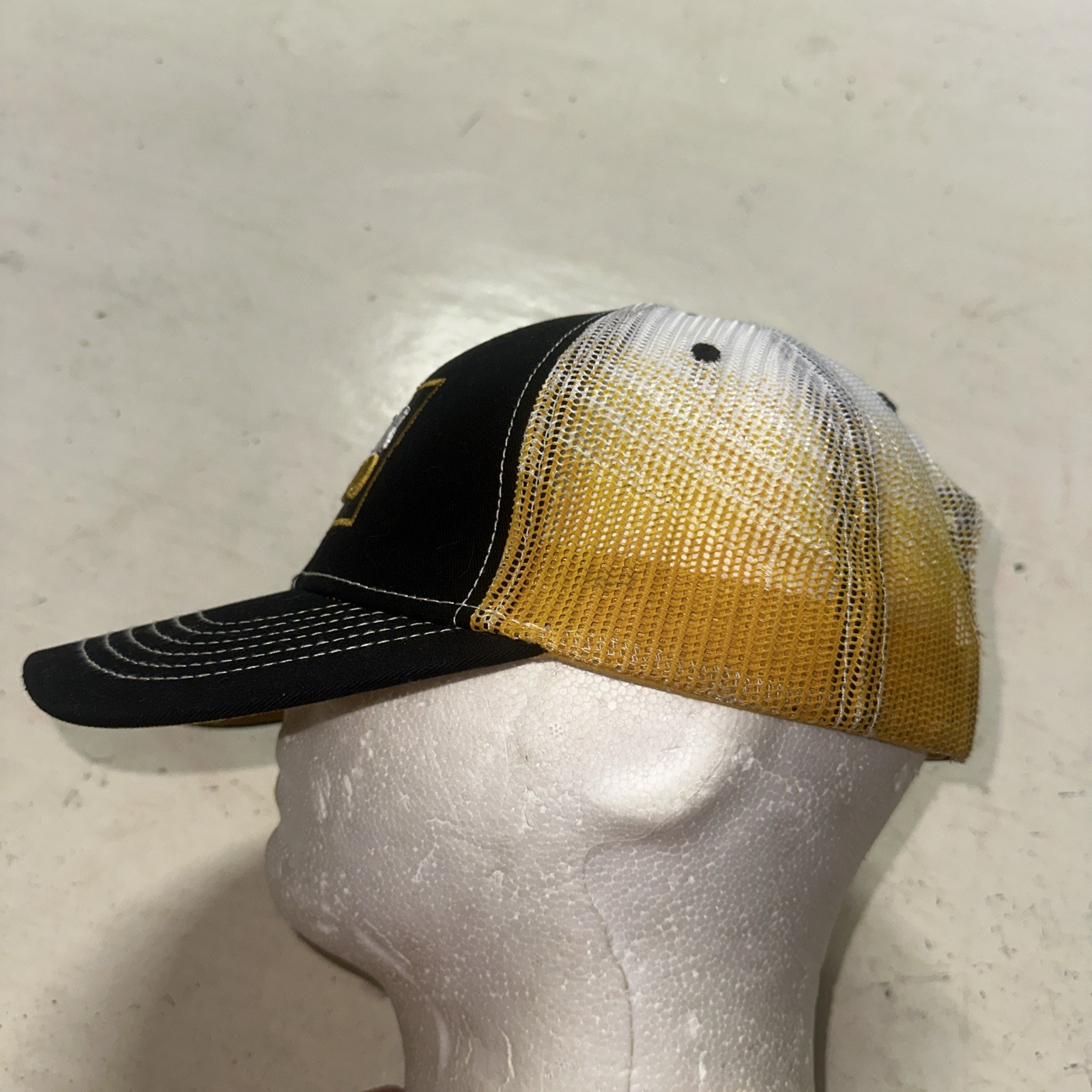 ROCK SOLID Trucker Hat Black Embroidered Logo Whi… - image 7