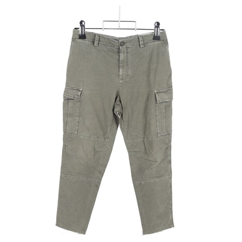 Brunello Cucinelli Cargo Pocket Trousers In Cotton Men Olive Size 50 - Picture 7 of 9