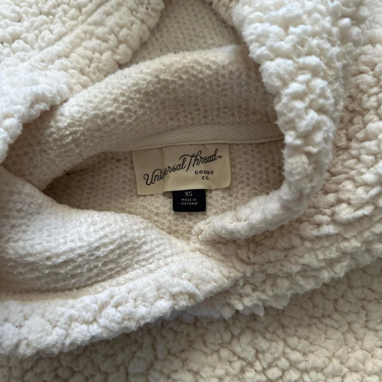 OFF WHITE Felpa con cappuccio in pile filo universale donna extra small avorio