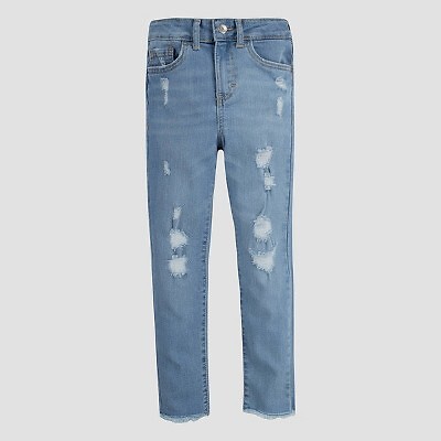 Levi's Girls' High-Rise Distressed Super Skinny Jeans - Light Wash 14
